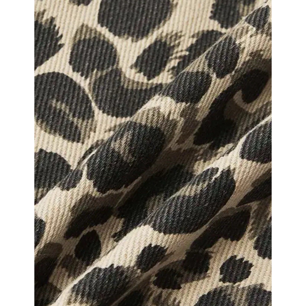 Y2K Leopard Print Seam Detail Mid Rise Barrel Leg Pants FLAMINGALS L - Picture 10 of 11